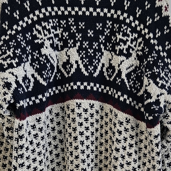 Norman Wells Vintage Christmas Cozy 100%Cotton Reindeer Snowflakes Sweater Sz XL - Picture 6 of 8